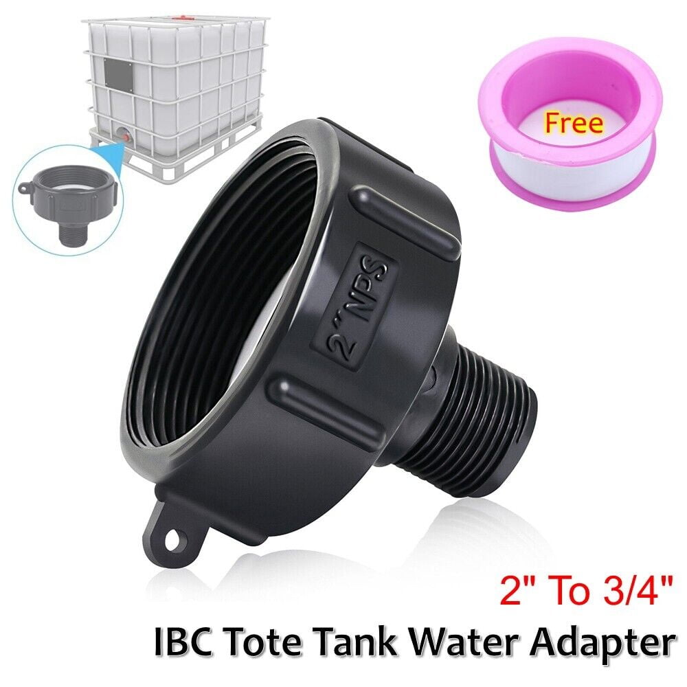 EROCK IBC Tote Tank Drain Adapter 2" NPS Fine Thread to 3/4" Male Coarse Thread Garden