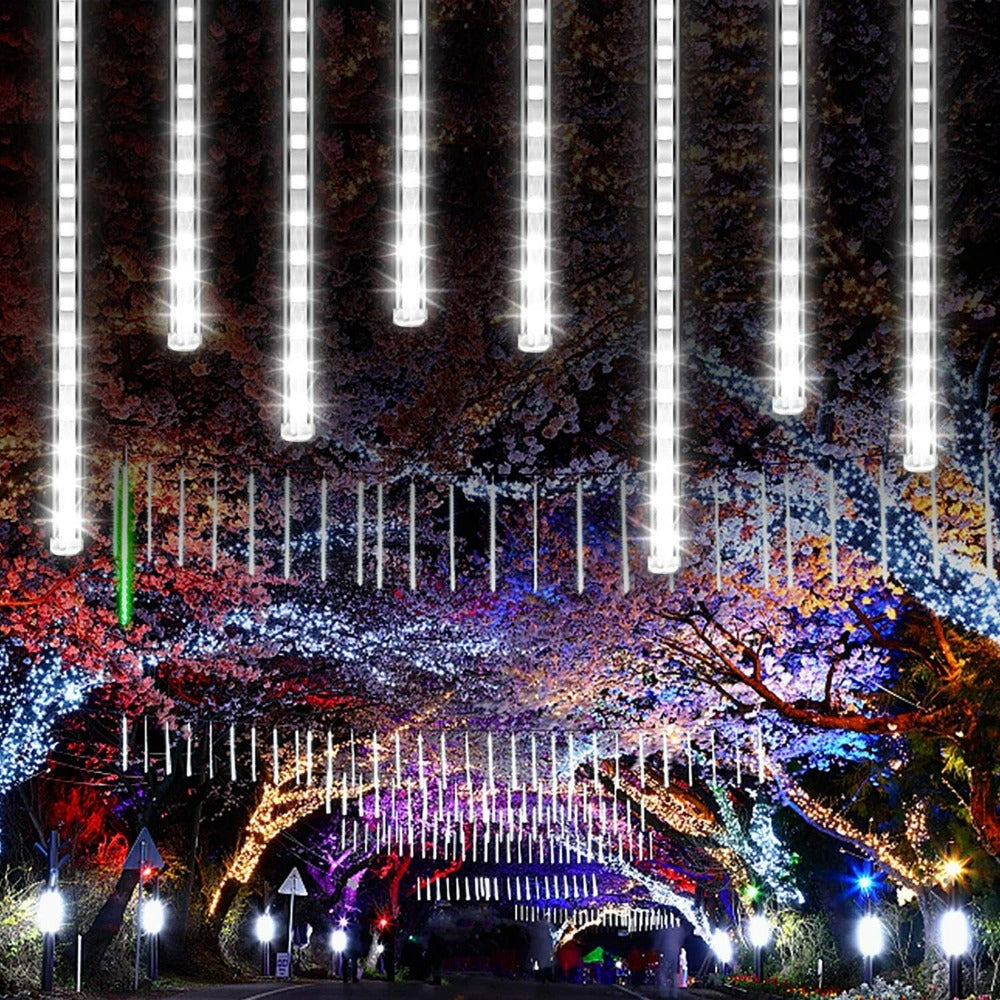 StoneSky 192 LED Meteor Shower Lights Fairy String Light Falling Rain Tree Garden Xmas US