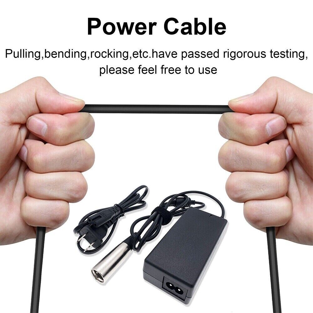 STONESKY 42V Adapter Charger for 36V 2A Lead Acid Battery Razor MX500 MX650 3Pin Male XLR