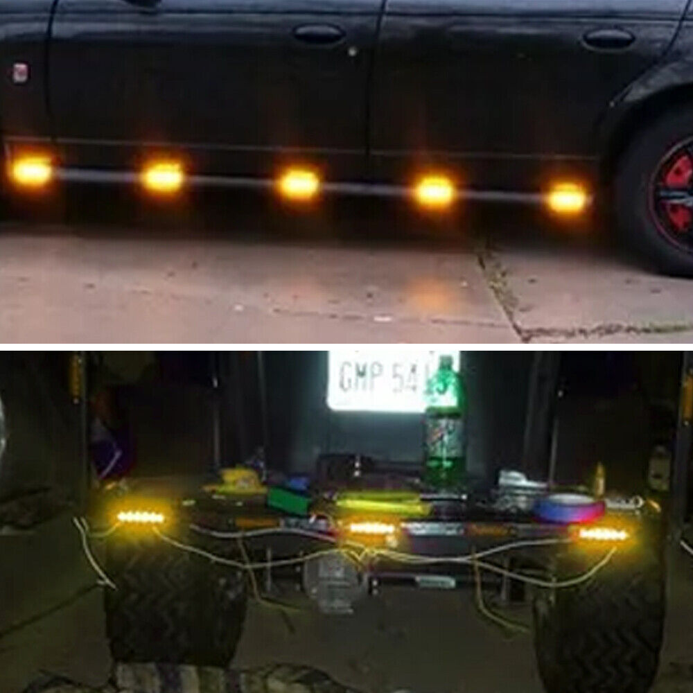 StoneSky 4Pcs Yellow LED Marine Boat Cabin Lights Courtesy Light Deck Stern Transom Lamp