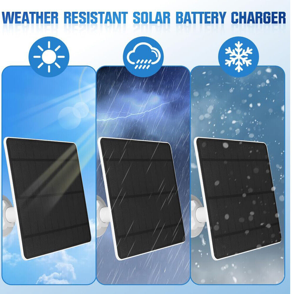 StoneSky 5W 5V Solar Panel Charger for Outdoor Security Camera Micor USB,USB,DC 3.5 mm