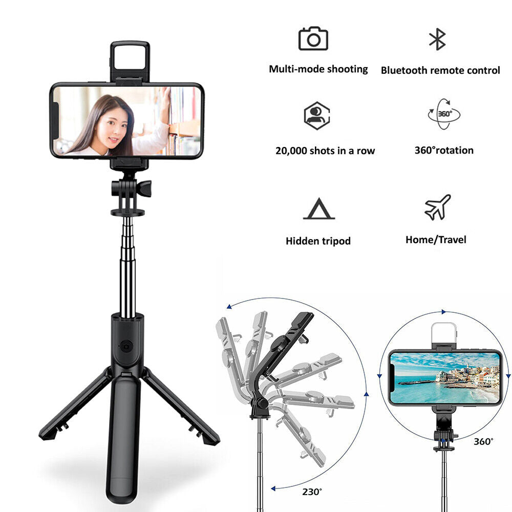StoneSky Remote Selfie Stick Tripod Phone Desktop Stand Desk Holder For iPhone/Samsung US