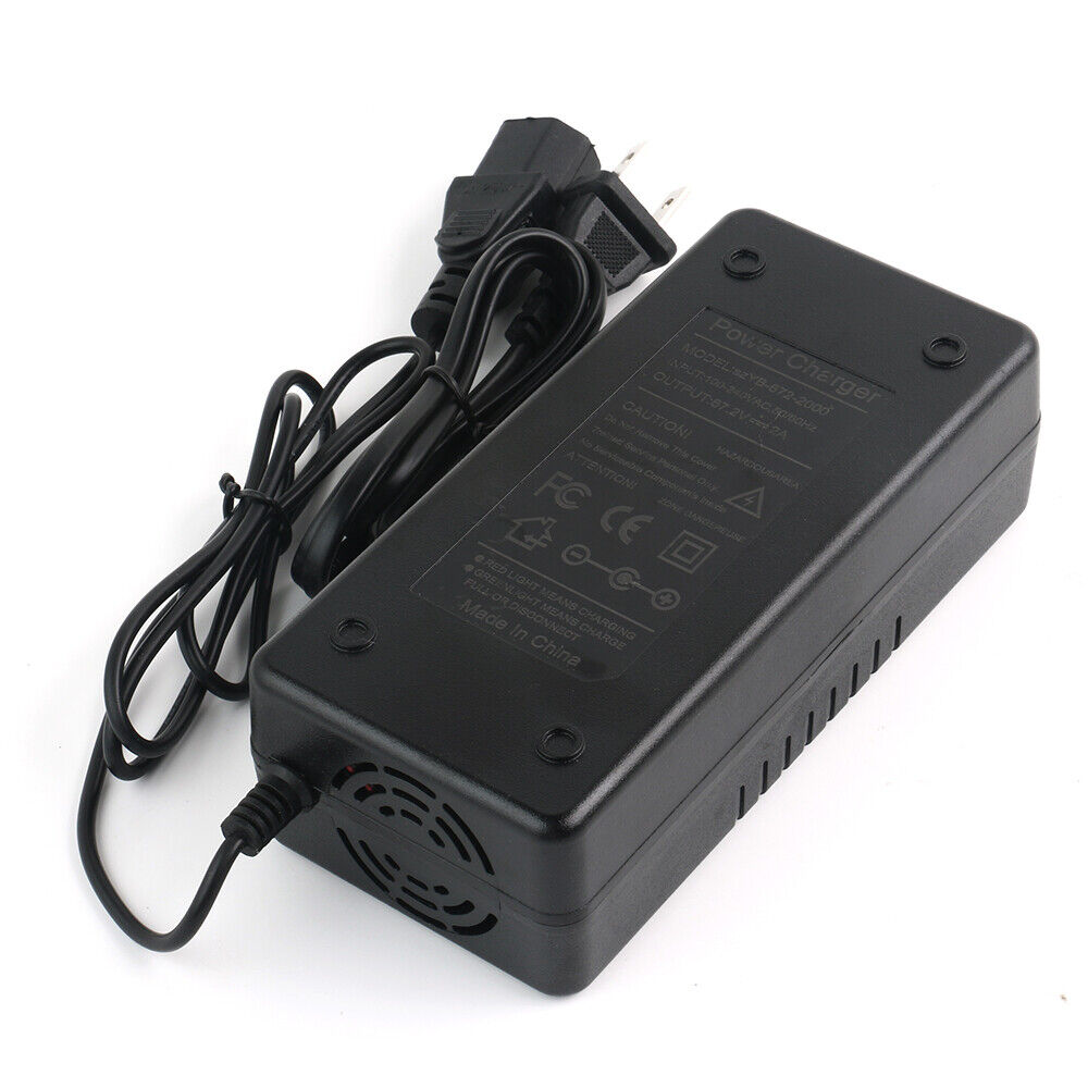 67.2V/ 60V 2A Li-ion Power E-Bike Scooter Lithium Battery Charger T Plug Adapter