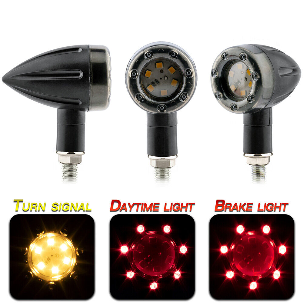 StoneSky Motorcycle LED Bullet Red Brake Blinker Turn Signal Tail Light For Harley HONDA