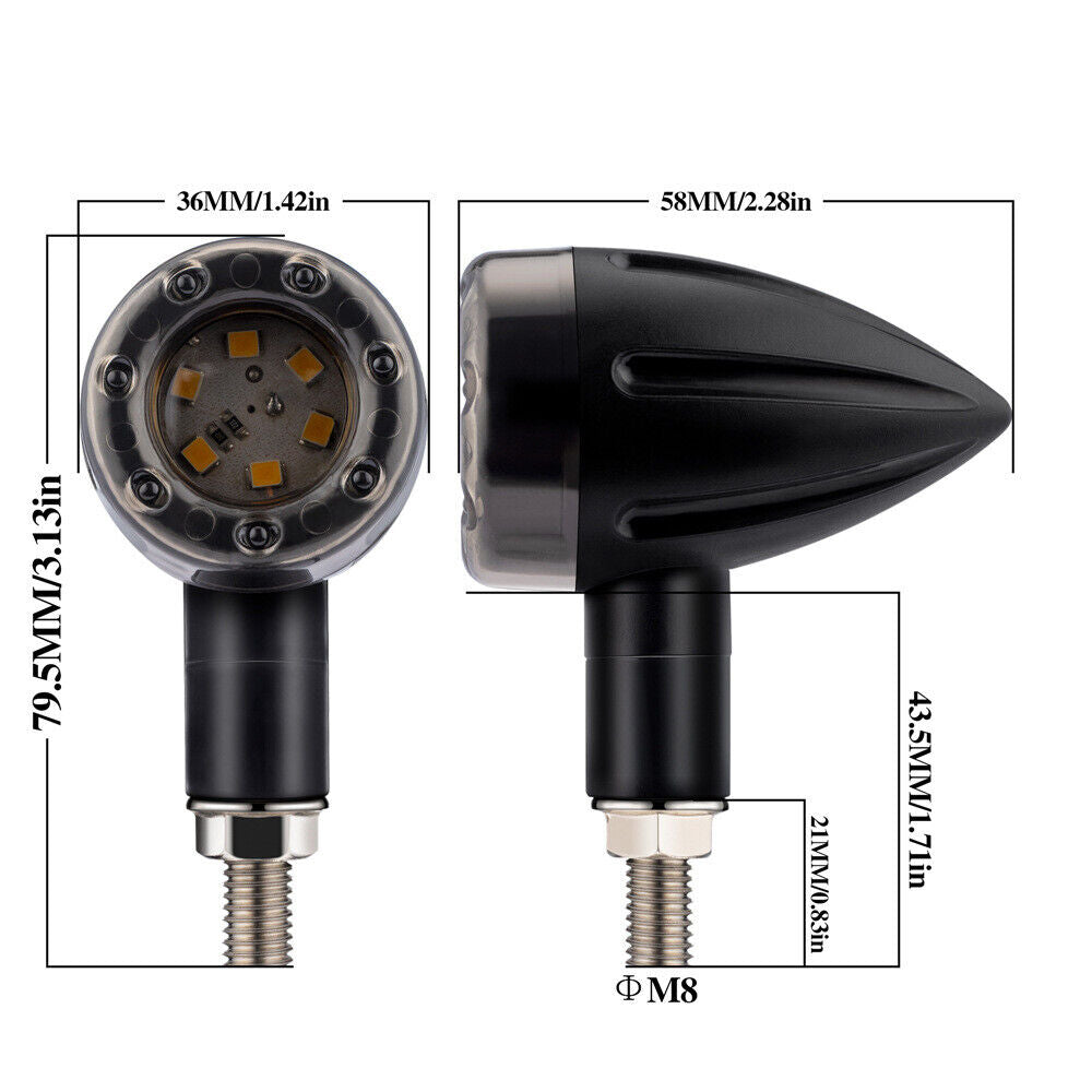 StoneSky Motorcycle LED Bullet Red Brake Blinker Turn Signal Tail Light For Harley HONDA