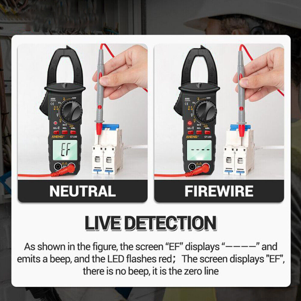 Digital Multimeter Tester AC DC Volt Amp Clamp Meter Auto Range LCD Handheld