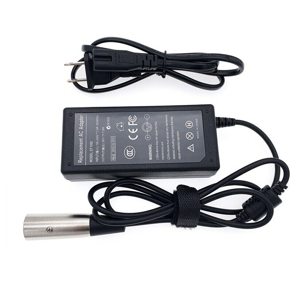 STONESKY 42V Adapter Charger for 36V 2A Lead Acid Battery Razor MX500 MX650 3Pin Male XLR
