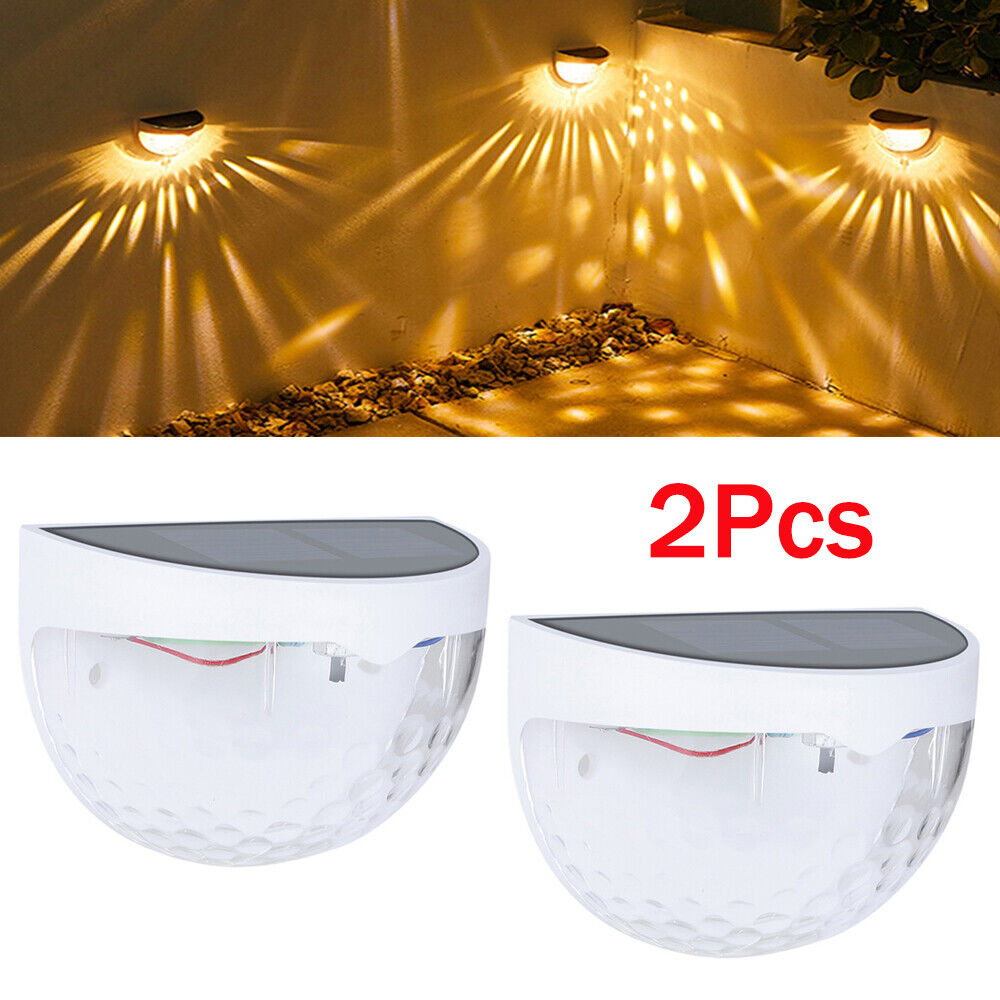 StoneSky 2Pcs Solar Fence Lights Outdoor Garden Waterproof Wall Mount Decorative Lights