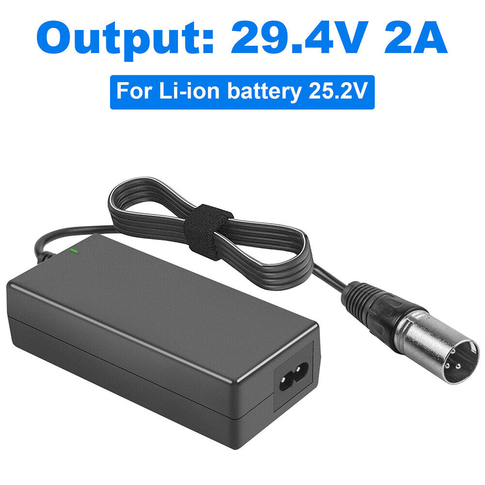 STONESKY 29.4V 2A Charger Adapter For 24V Li-ion Battery Ebike Electric Bike Scooter XLR