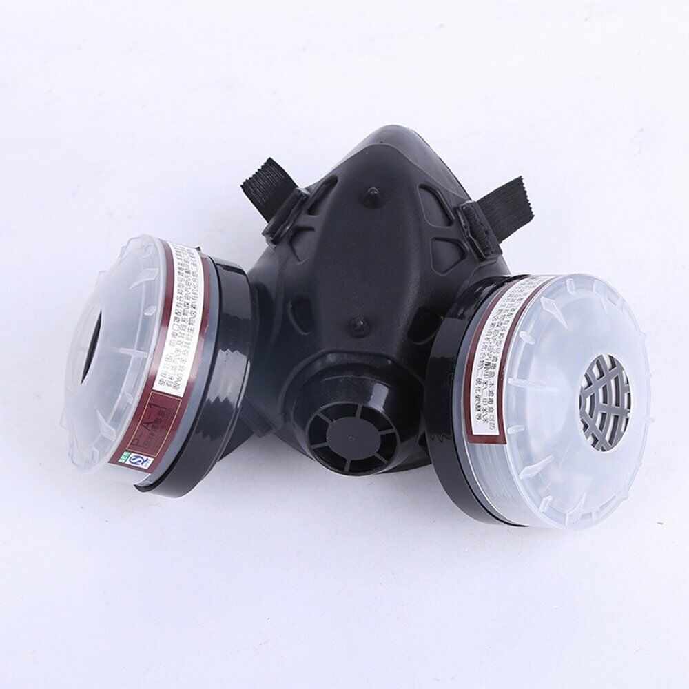 STONESKY Half Face Gas Mask Dual Filter Safety Chemical Cartridge Work Respirator Glasse