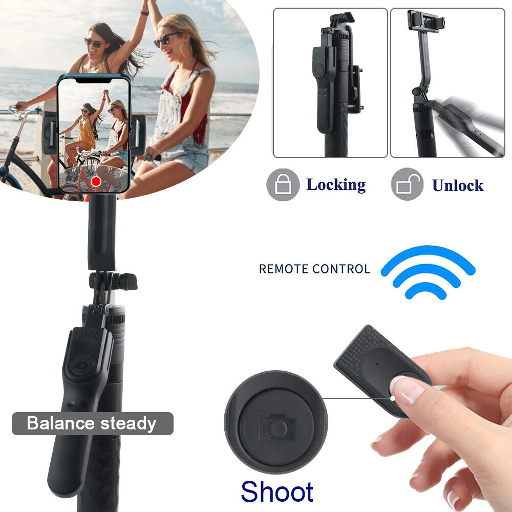 StoneSky 68" Wireless Remote Selfie Stick Tripod Cell Phone Camera Stand With Fill Lights