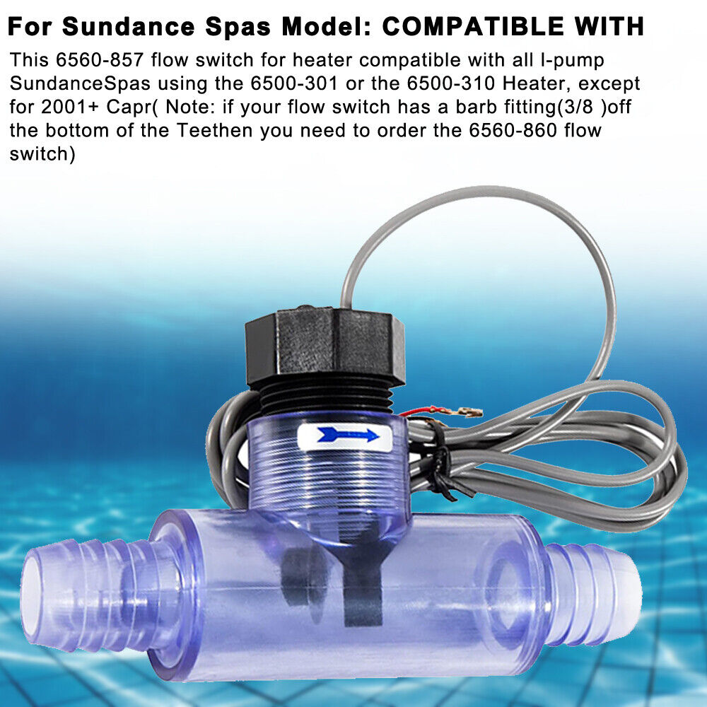 StoneSky 6560-857 Hot Tub Flow Switch Fit All 1-Pump Sundance Spas Jacuzzi Bypass Pump