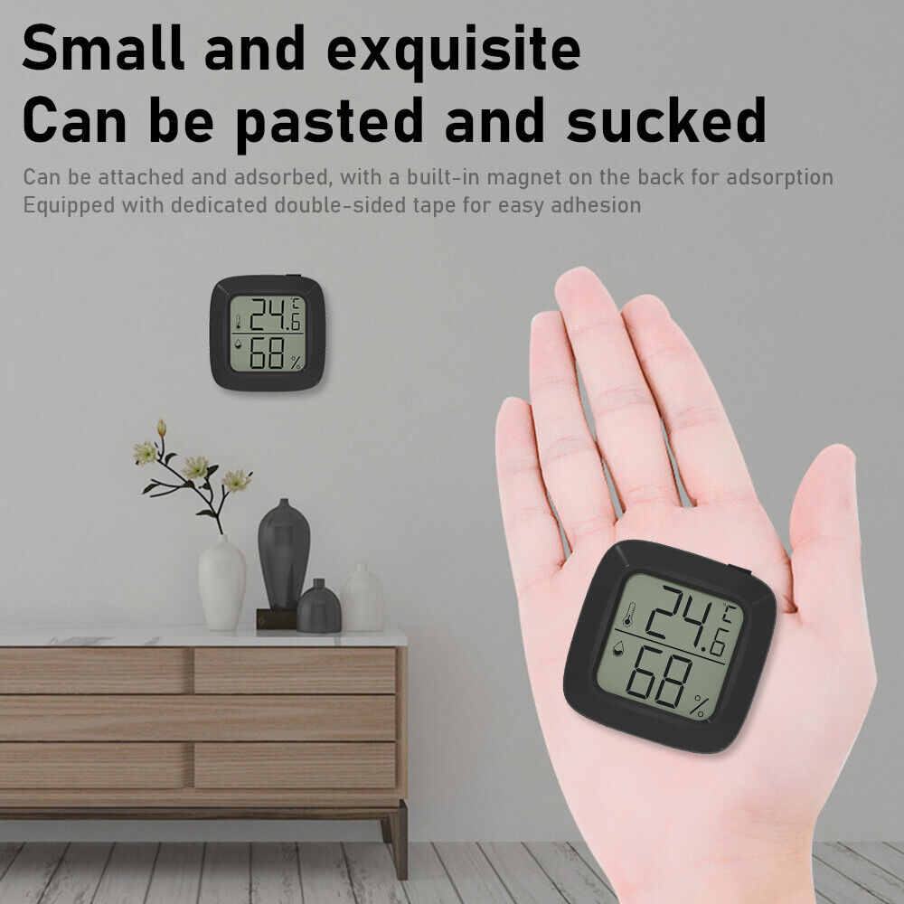 StoneSky US LCD Display Mini Thermometer Magnetic Hygrometer Temperature Humidity Meter