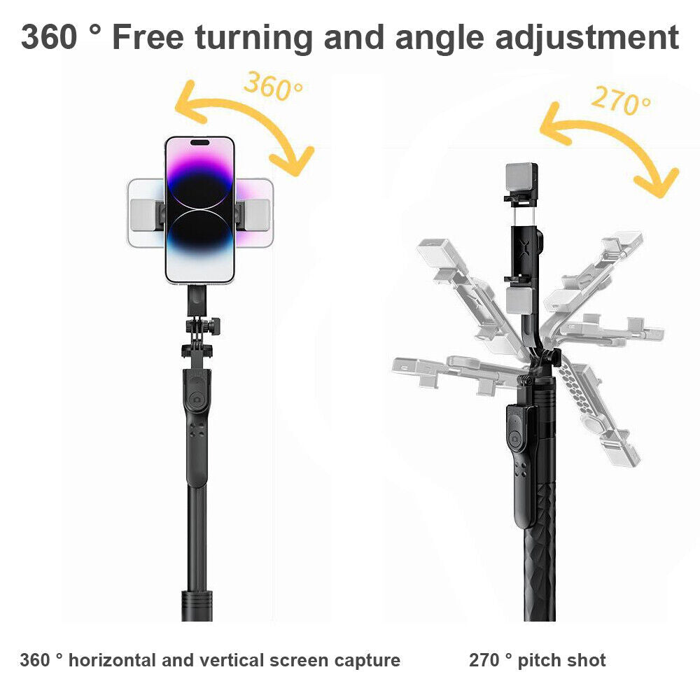 StoneSky 68" Wireless Remote Selfie Stick Tripod Cell Phone Camera Stand With Fill Lights