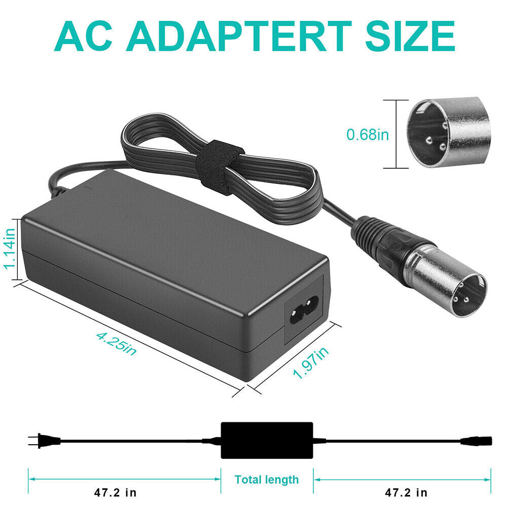 STONESKY 29.4V 2A Charger Adapter For 24V Li-ion Battery Ebike Electric Bike Scooter XLR