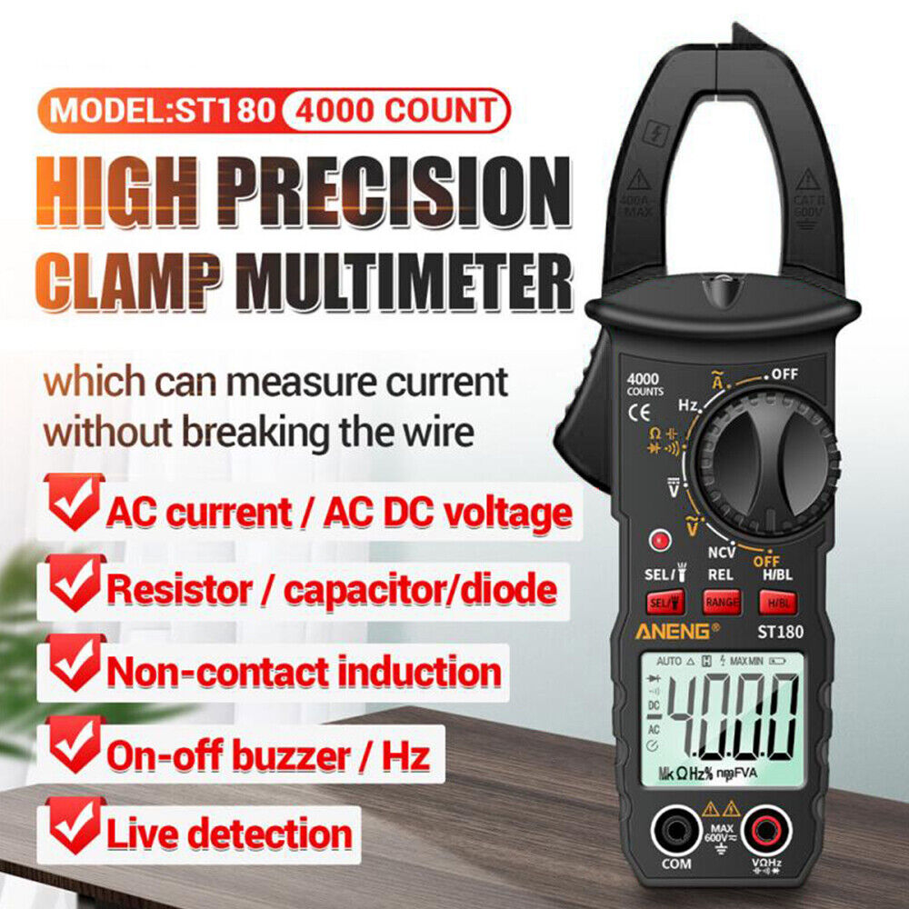 Digital Multimeter Tester AC DC Volt Amp Clamp Meter Auto Range LCD Handheld