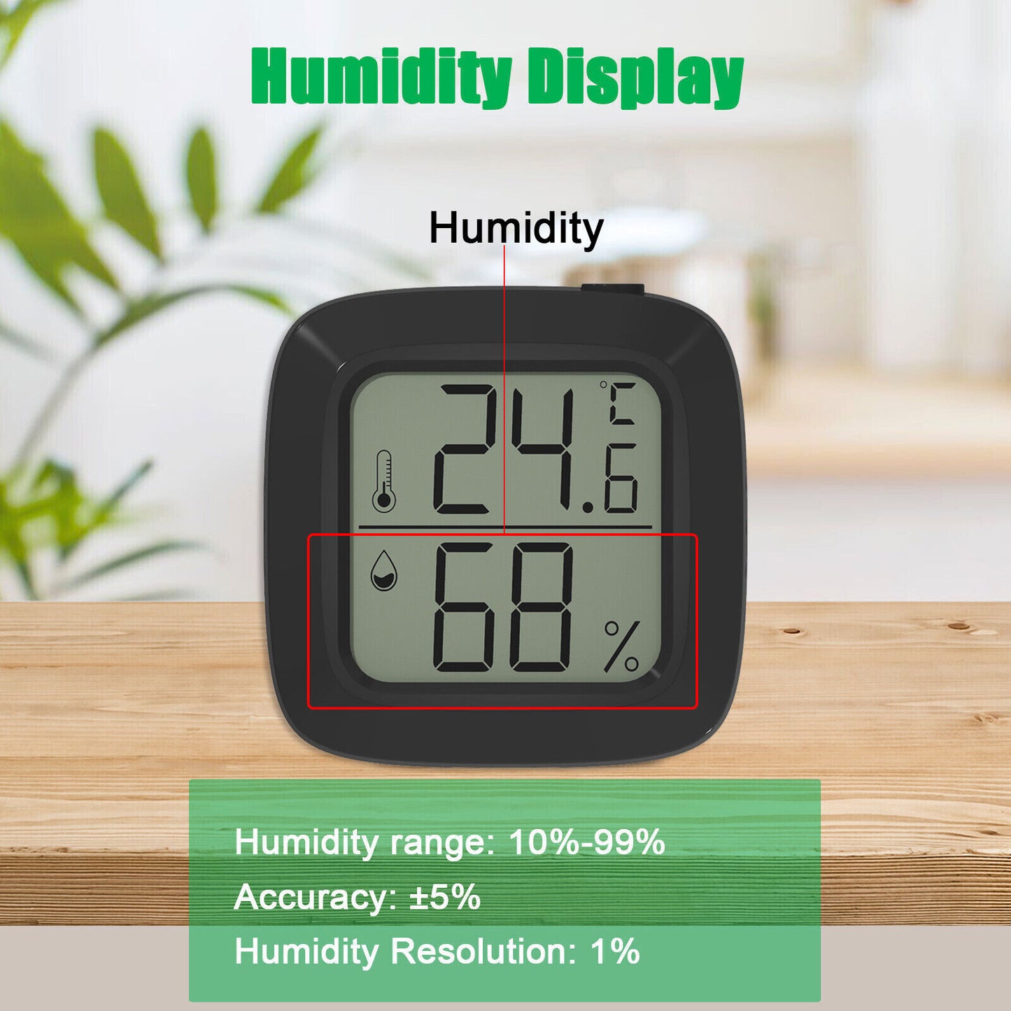 StoneSky US LCD Display Mini Thermometer Magnetic Hygrometer Temperature Humidity Meter