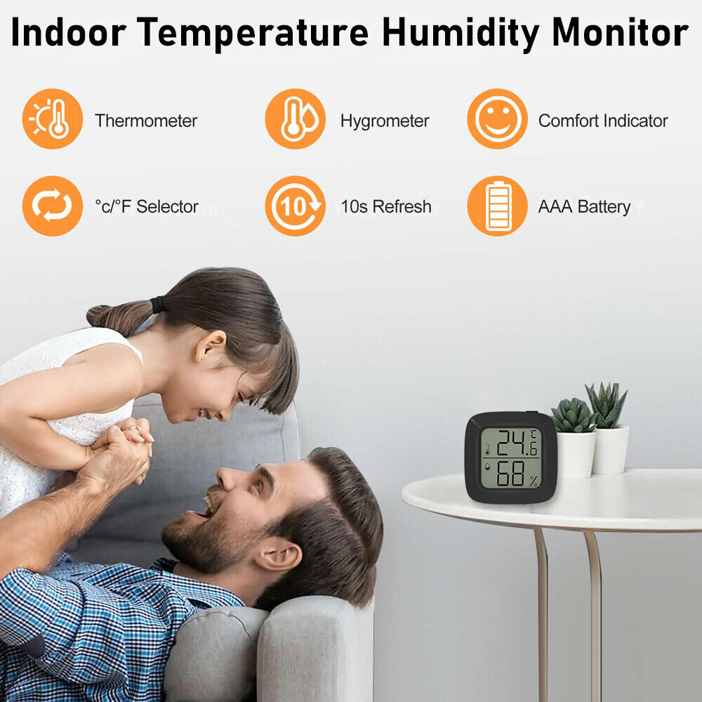 StoneSky US LCD Display Mini Thermometer Magnetic Hygrometer Temperature Humidity Meter