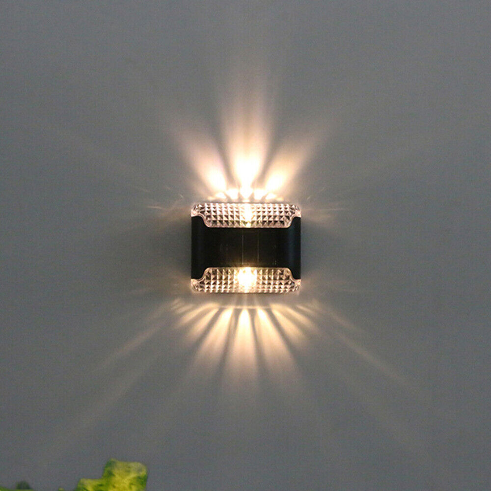StoneSky 4PCS Solar Led Lights Outdoor Waterproof Garden Wall Fence Yard Warm White Lamps
