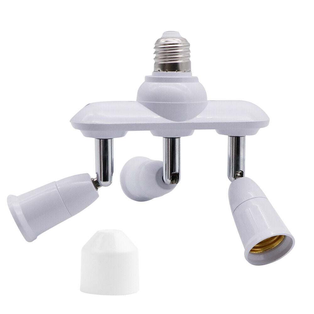 3 in 1 Light Socket Splitter E26 E27 Adapter Converter Horizontal 360°Adjustable