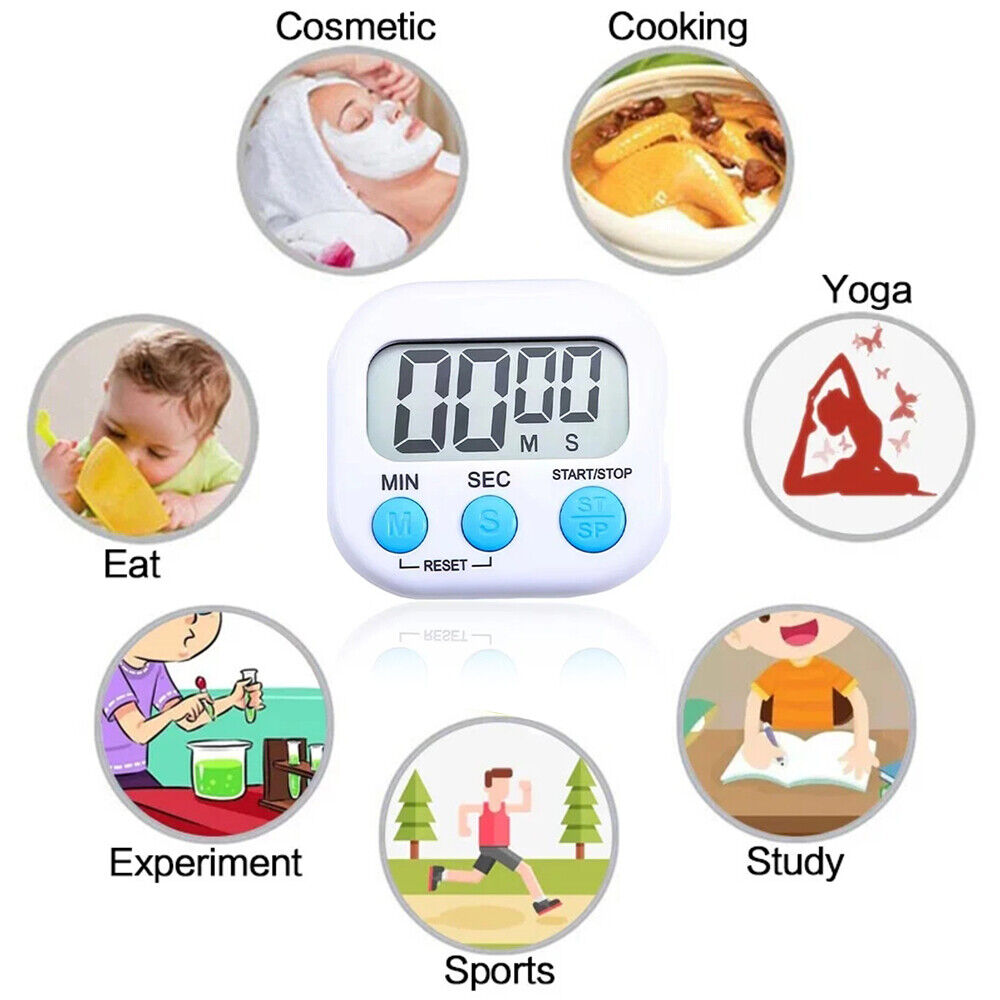 StoneSky Digital Kitchen Timer Magnetic Back and ON/Off Switch Loud Alarm Cooking Timer
