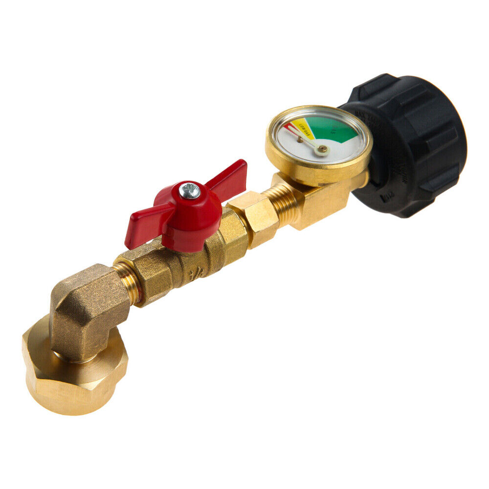 StoneSky Propane Refill Adapter with Valve and Gauge, Fill 1 Lb Bottles From 5-40 Lb Tank
