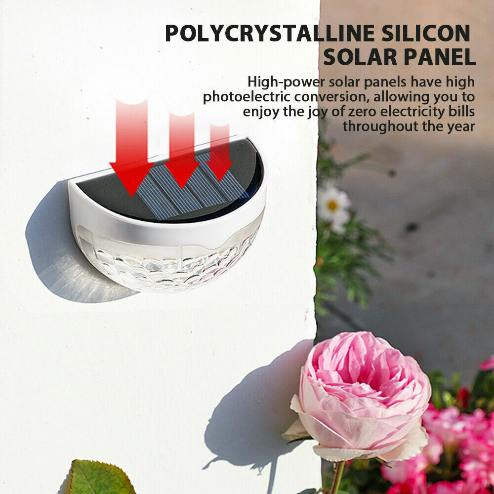 StoneSky 2Pcs Solar Fence Lights Outdoor Garden Waterproof Wall Mount Decorative Lights