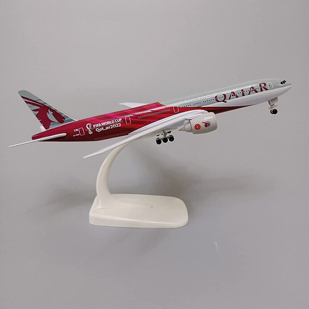 StoneSky Alloy Metal QATAR Airways Boeing B777 Airplane Model Plane Aircraft 20cm +Holder