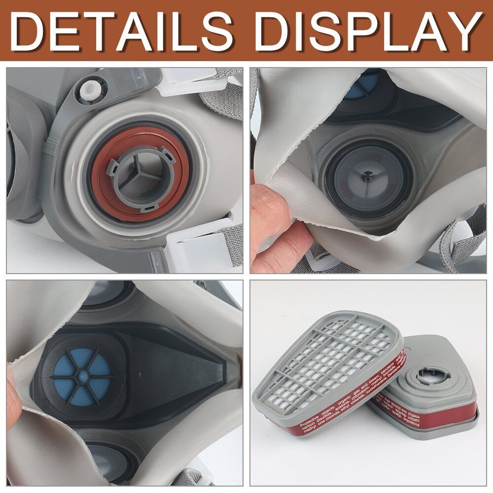 StoneSky 17 in1 Half Face Gas Mask Facepiece Spray Painting Respirator Safety Suit F 6200