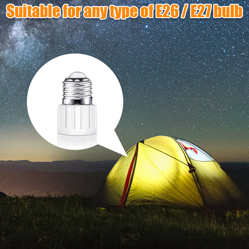 StoneSky Light Socket to Plug Adapter 3 Prong E26/ E27 Light Bulb Outlet Adapter Screw in