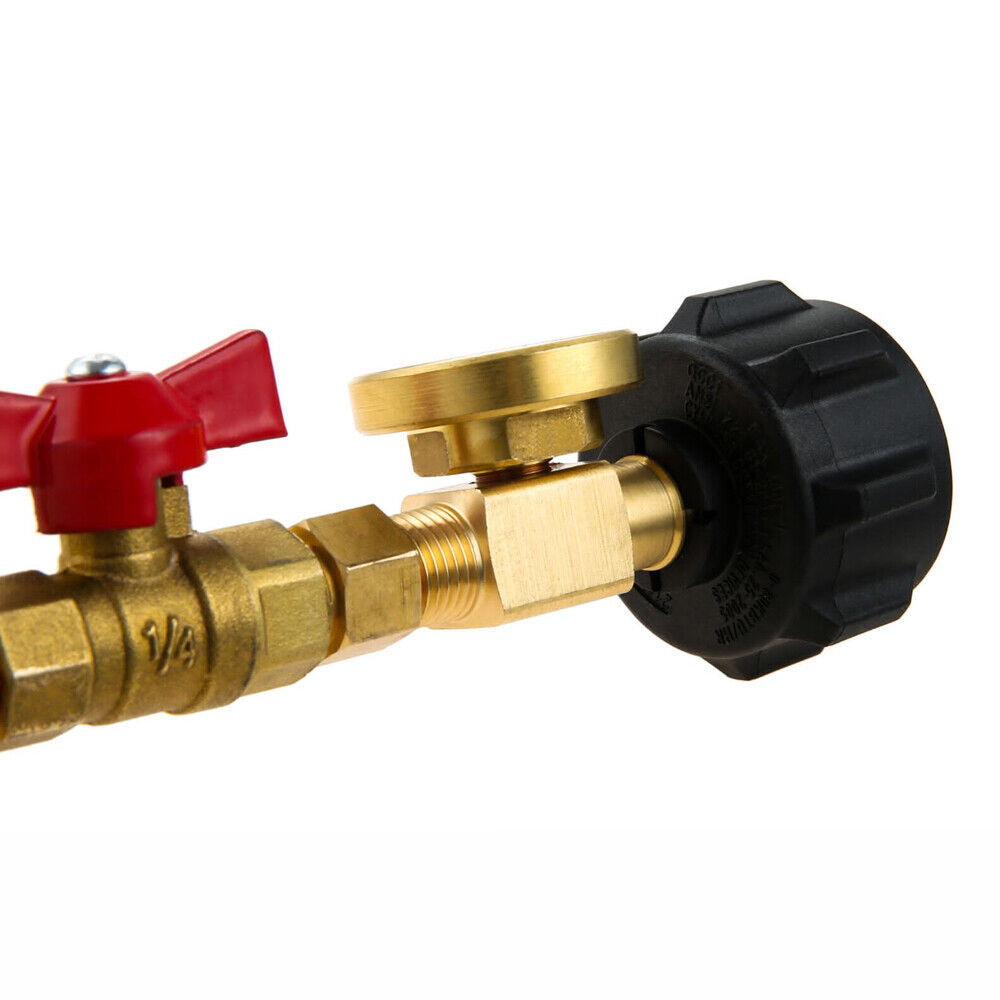 StoneSky Propane Refill Adapter with Valve and Gauge, Fill 1 Lb Bottles From 5-40 Lb Tank