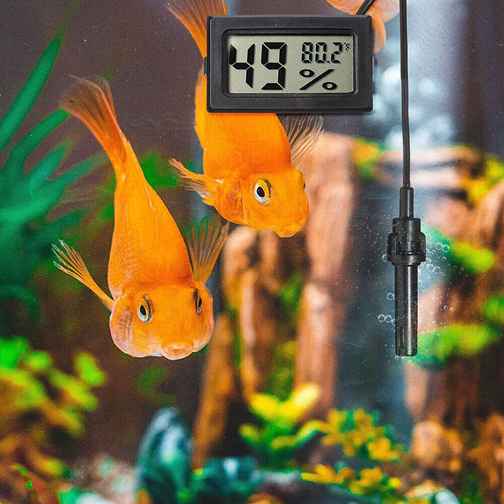 StoneSky 5Pcs LCD Digital Thermometer Hygrometer Aquarium Humidity Meter Gauge w/ Probe