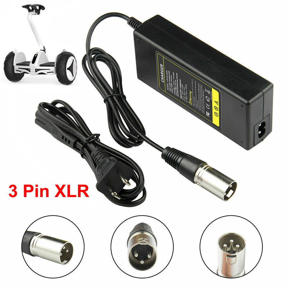 STONESKY 42V 2A Adapter Power Supply For 36V E-Bike Balance Scooter Battery 3Pin XLR Male