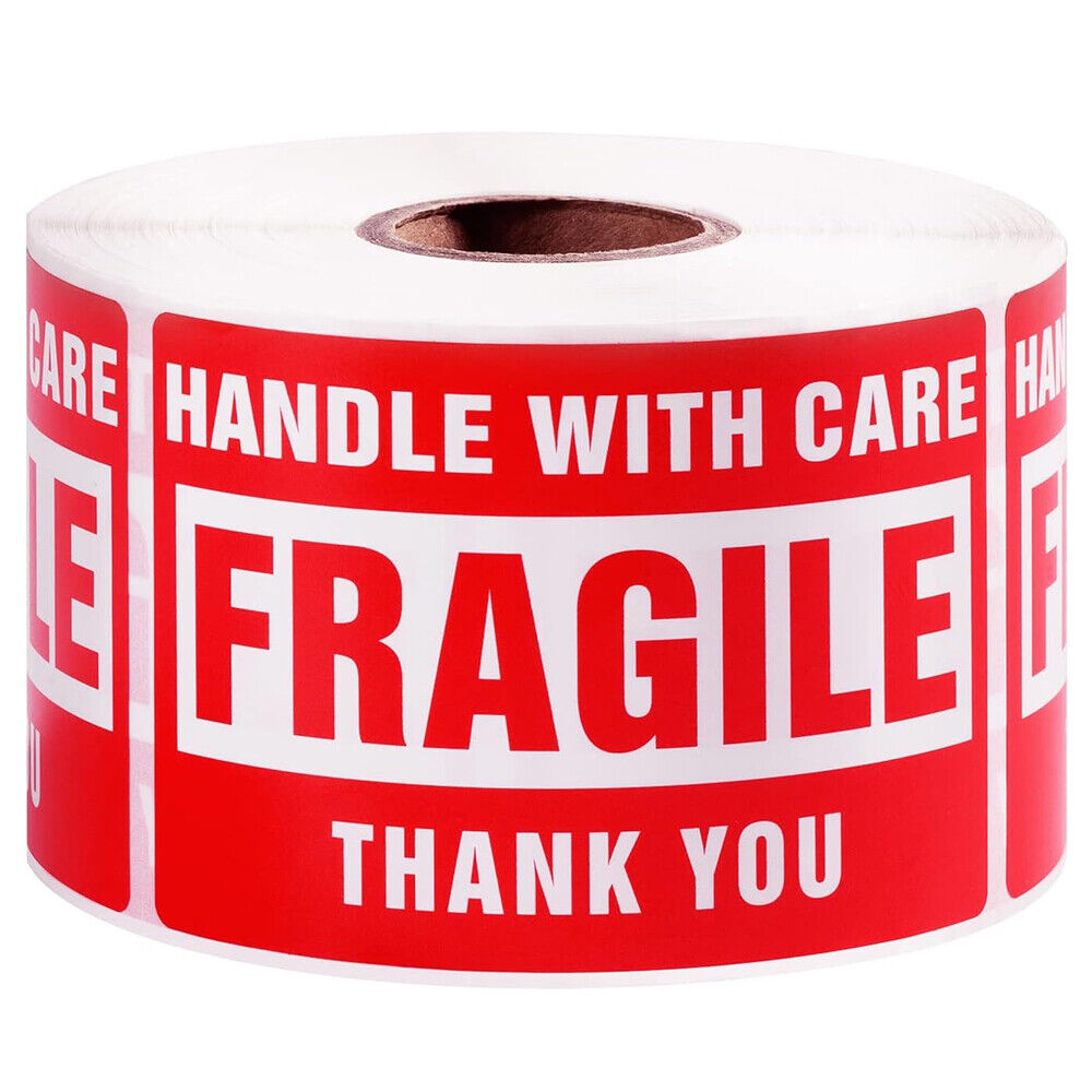 StoneSky 250Pcs/Roll 1.77" Handle With Care Fragile Thank You Small Warning Label Sticker