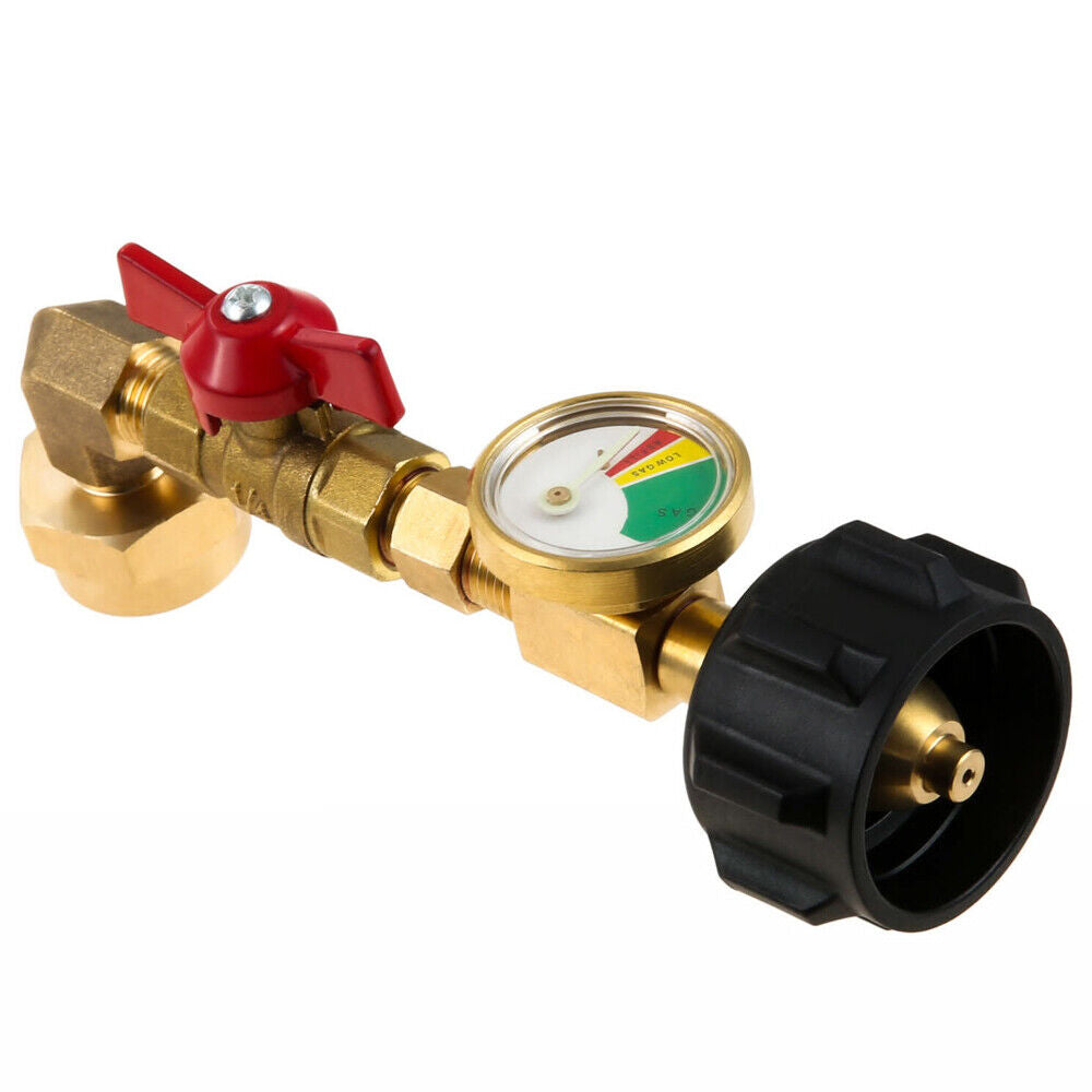 StoneSky Propane Refill Adapter with Valve and Gauge, Fill 1 Lb Bottles From 5-40 Lb Tank