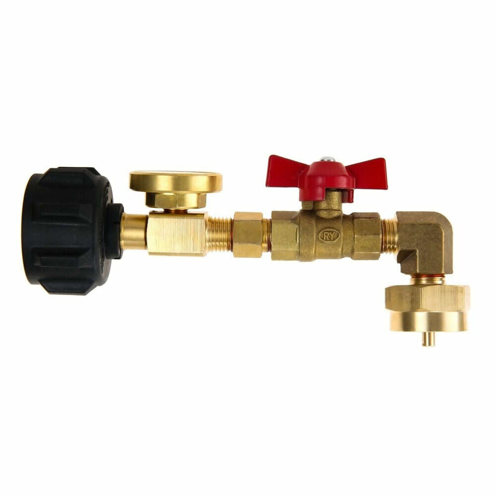 StoneSky Propane Refill Adapter with Valve and Gauge, Fill 1 Lb Bottles From 5-40 Lb Tank