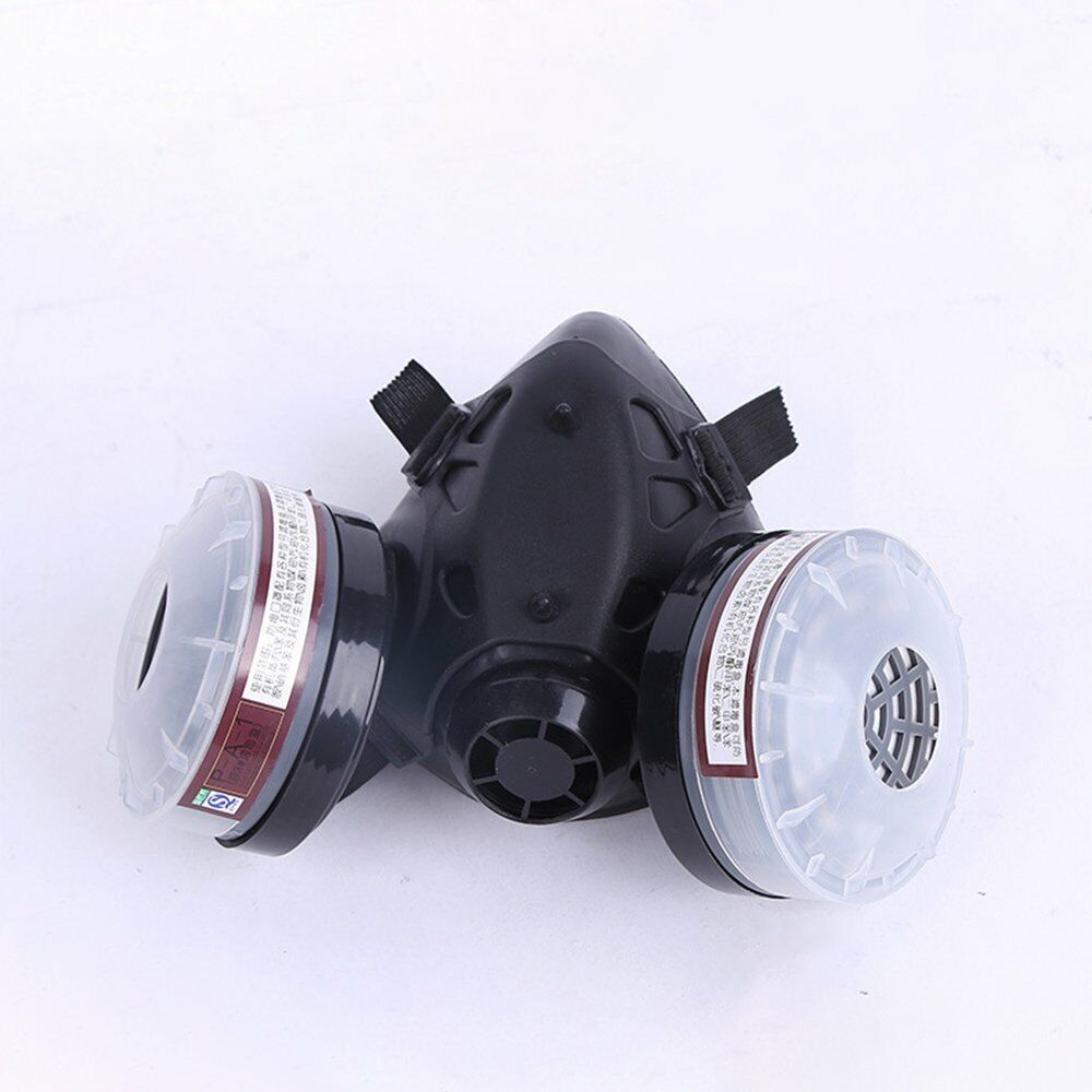 STONESKY Half Face Gas Mask Dual Filter Safety Chemical Cartridge Work Respirator Glasse