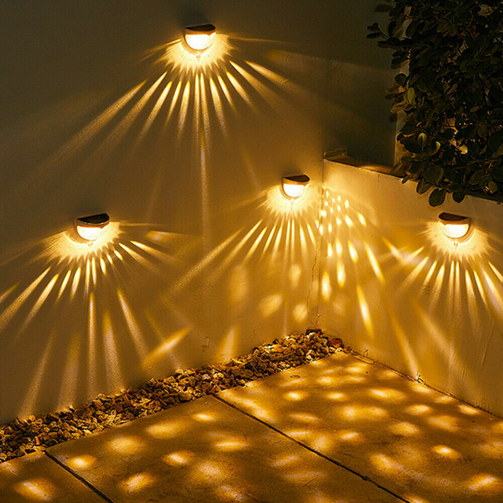 StoneSky 2Pcs Solar Fence Lights Outdoor Garden Waterproof Wall Mount Decorative Lights