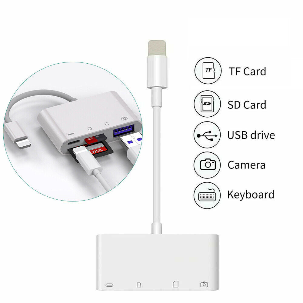 StoneSky Portable 4 in 1 USB Camera SD TF Card Reader Adapter For iPhone iPod iPad IOS 13