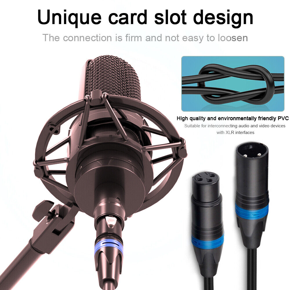 StoneSky 10ft 3Pin XLR Shielded Male to Female Balanced Microphone Cable Audio Cable Cord