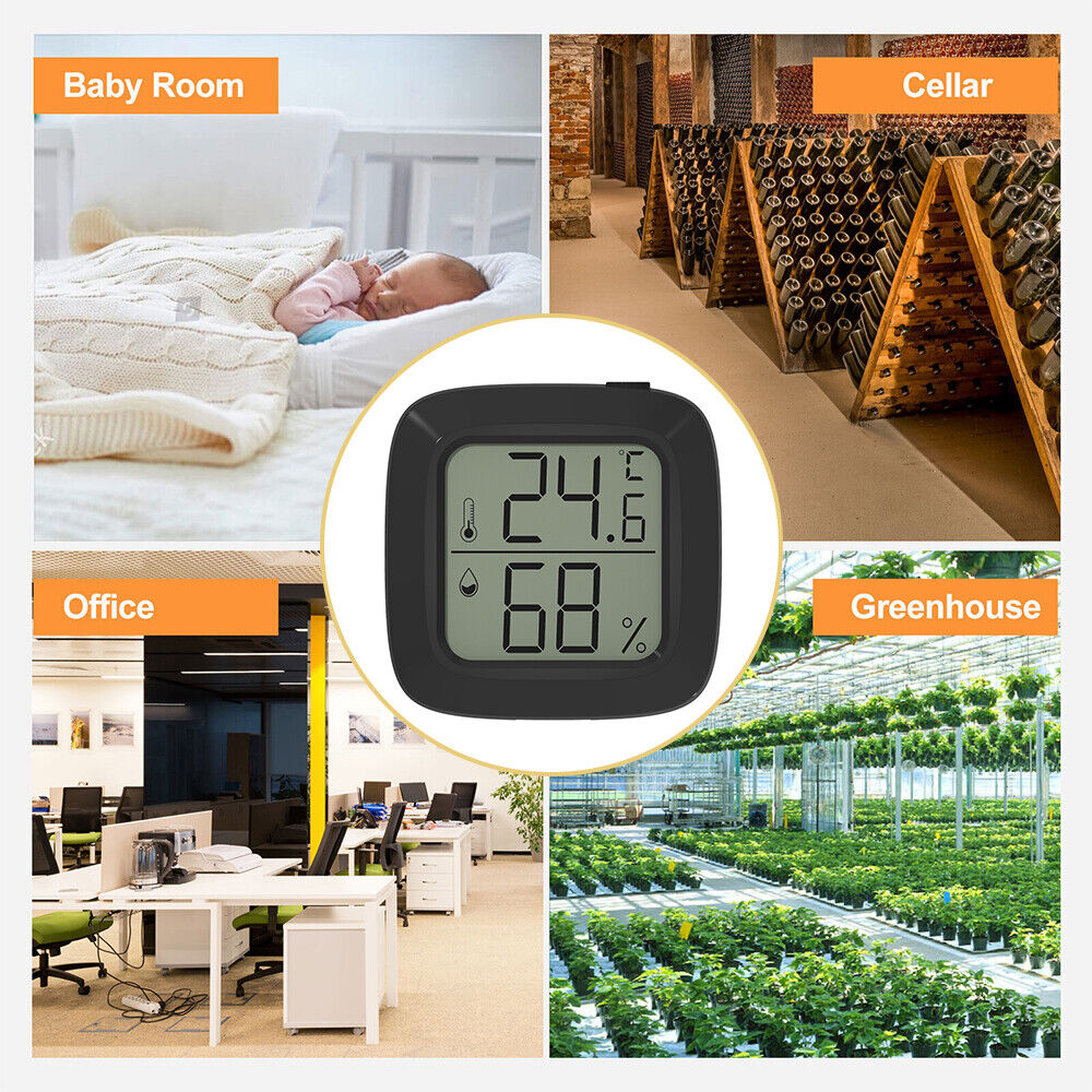 StoneSky US LCD Display Mini Thermometer Magnetic Hygrometer Temperature Humidity Meter