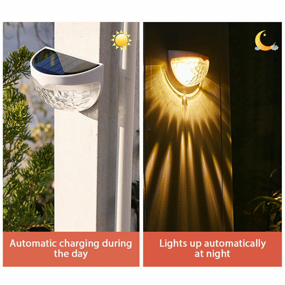 StoneSky 2Pcs Solar Fence Lights Outdoor Garden Waterproof Wall Mount Decorative Lights