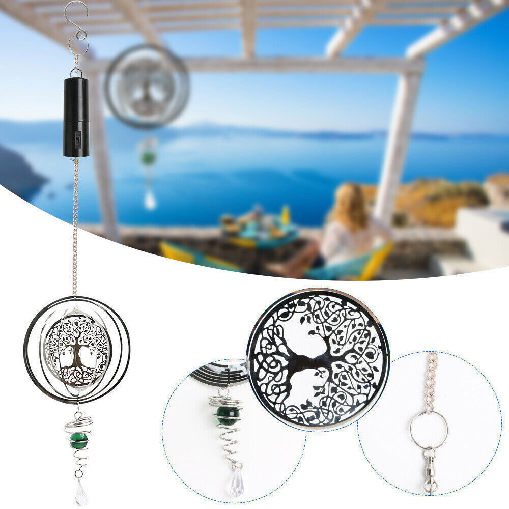3D Rotating Wind Chimes Tree Of Life + Rotation Crystal Ball +Wind Spinner Motor
