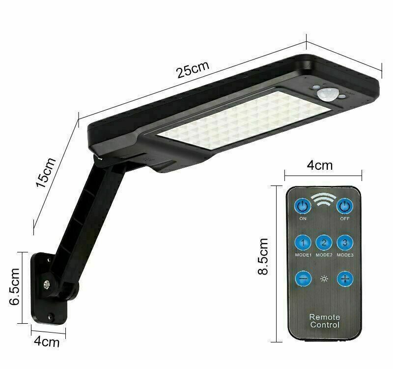 StoneSky 60 LED Solar PIR Motion Sensor Street Wall Light Outdoor Waterproof Lamp +Remote