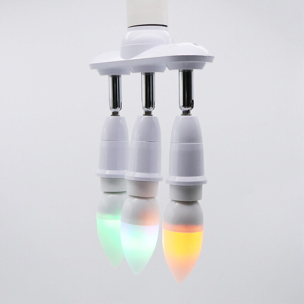 3 in 1 Light Socket Splitter E26 E27 Adapter Converter Horizontal 360°Adjustable