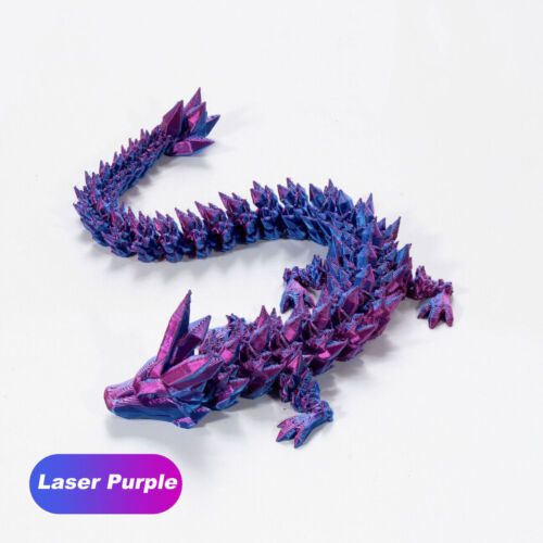 STONESKY 3D Printed Dragon Crystal Articulated Dragon Fish Tank Adults Fidget Desktop Toy
