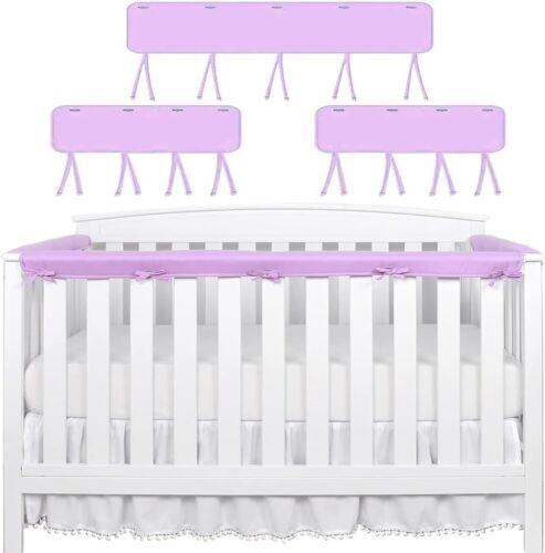 StoneSky 3 Pack Baby Crib Rail Cover Protector Safe Teething Guard Wrap for Standard Crib