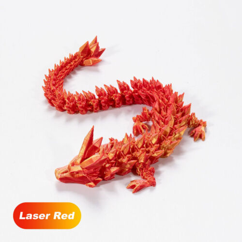 STONESKY 3D Printed Dragon Crystal Articulated Dragon Fish Tank Adults Fidget Desktop Toy