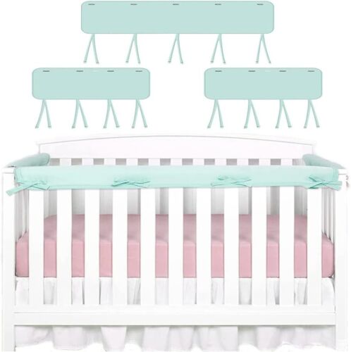 StoneSky 3 Pack Baby Crib Rail Cover Protector Safe Teething Guard Wrap for Standard Crib