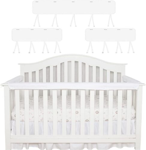 StoneSky 3 Pack Baby Crib Rail Cover Protector Safe Teething Guard Wrap for Standard Crib